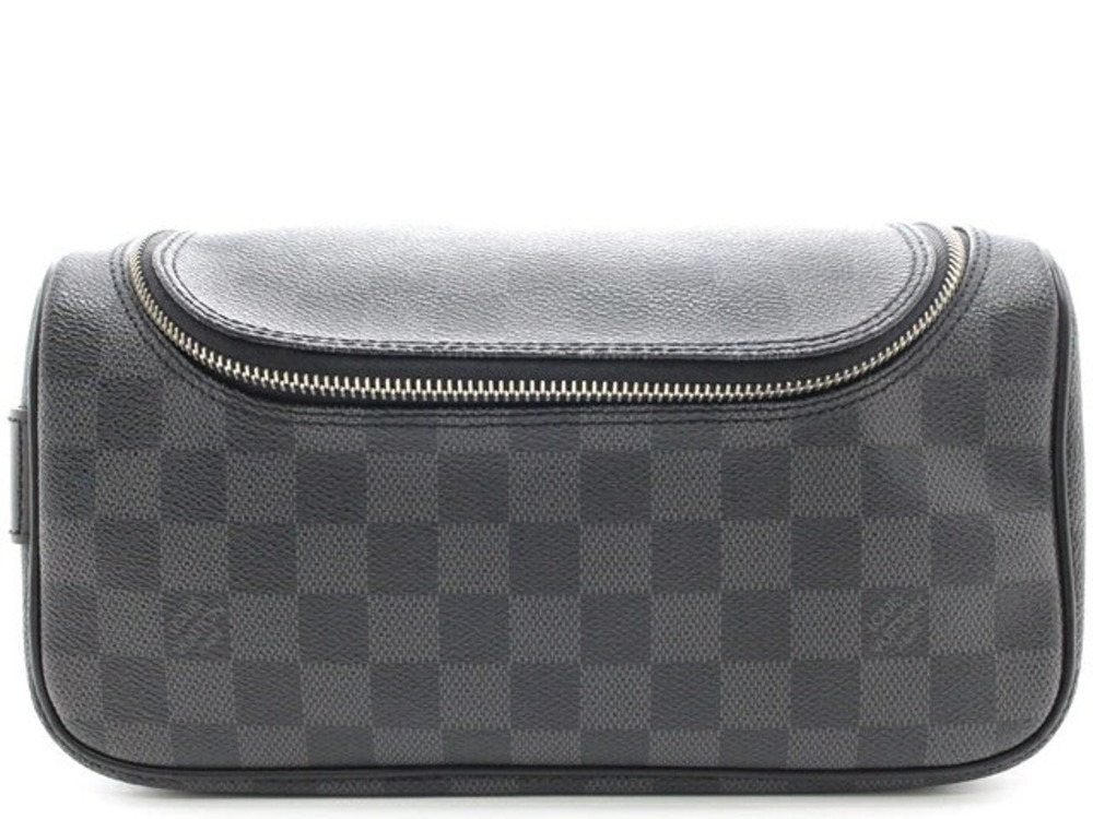 LOUIS VUITTON Toiletry Pouch Clutch Shoulder Bag Damier Graphite Black